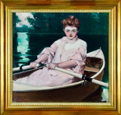 Woman in a Rowboat - Original cover for Illustration for Good Housekeeping