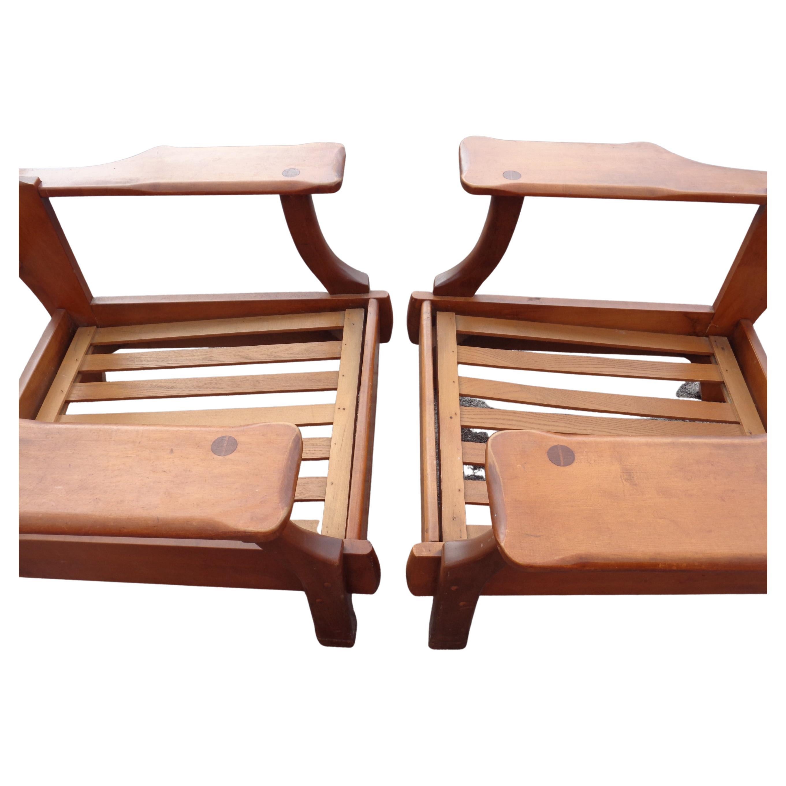 Rustic Paddle Arm Lounge Chairs, circa 1940 2