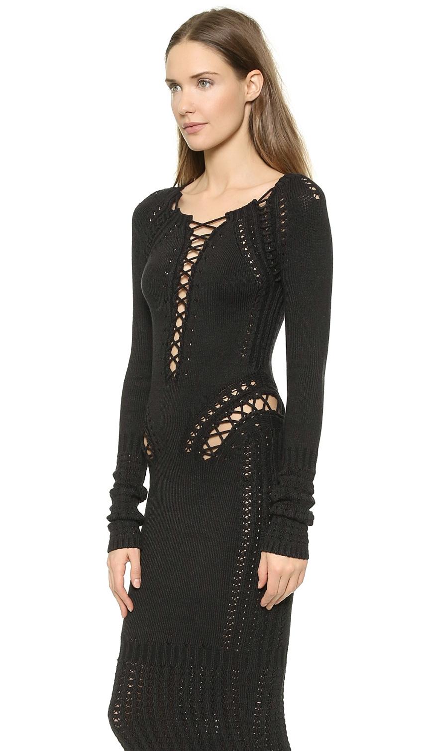 black lace front dress