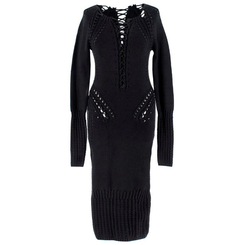 Cushnie Et Ochs black lace front knit dress - Size US 2-4