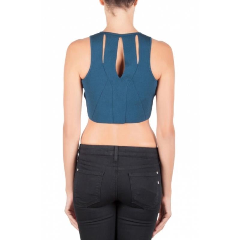 Nero Cushnie et Ochs - Crop Top Cut Out in maglia blu M. I. in vendita