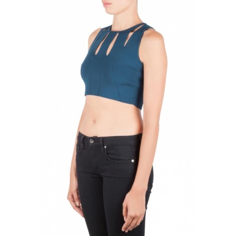 Cushnie et Ochs - Crop Top Cut Out in maglia blu M. I. In condizioni ottime in vendita a Dubai, Al Qouz 2