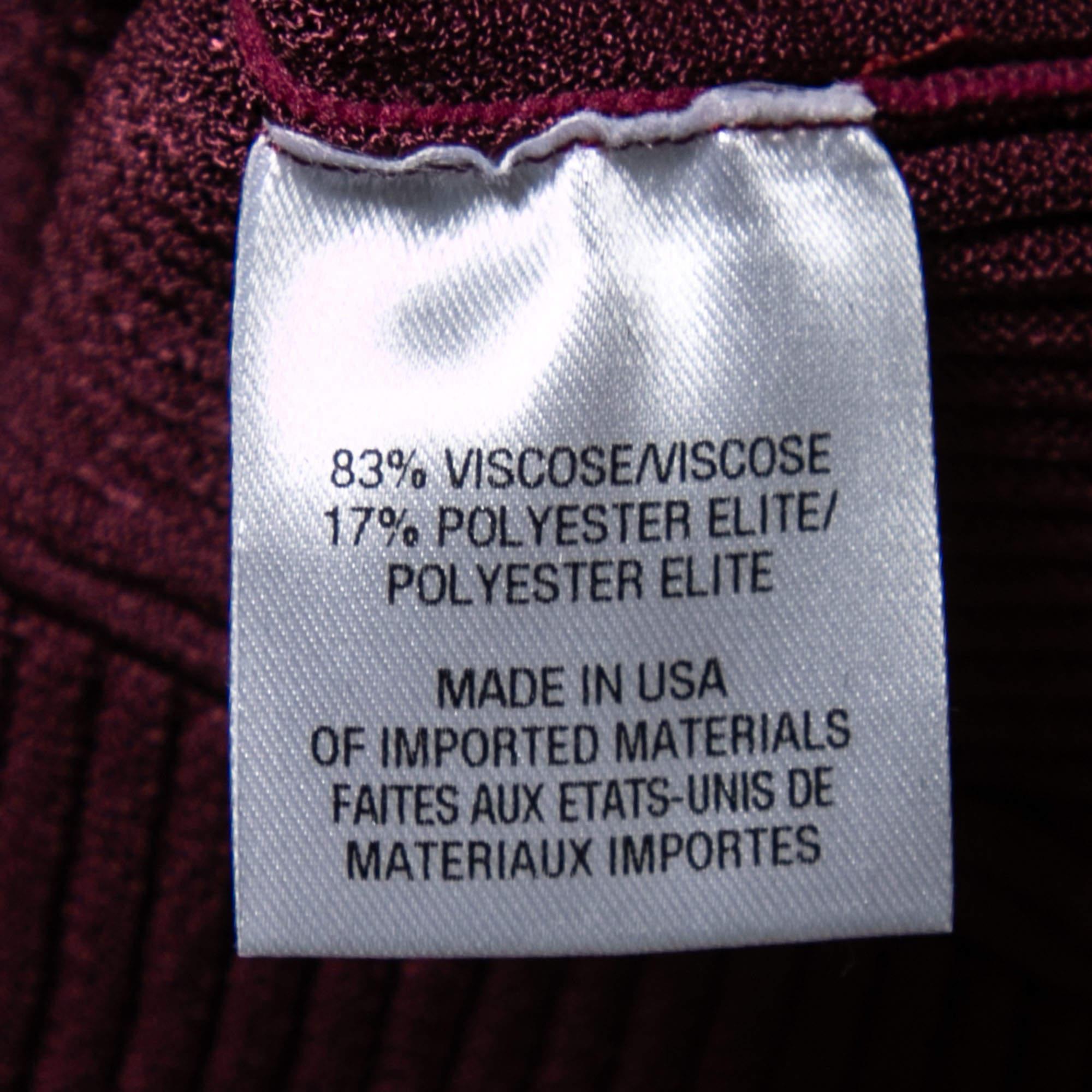 Cushnie et Ochs Burgundy Rib Knit Cut-Out Detail Sweater XL For Sale 1