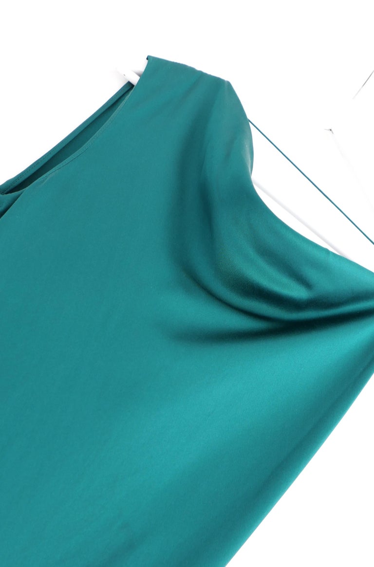 Cushnie Et Ochs Emerald Green Satin Asymmetric Dress For Sale at 1stDibs