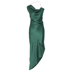 Cushnie Et Ochs Emerald Green Satin Asymmetric Dress