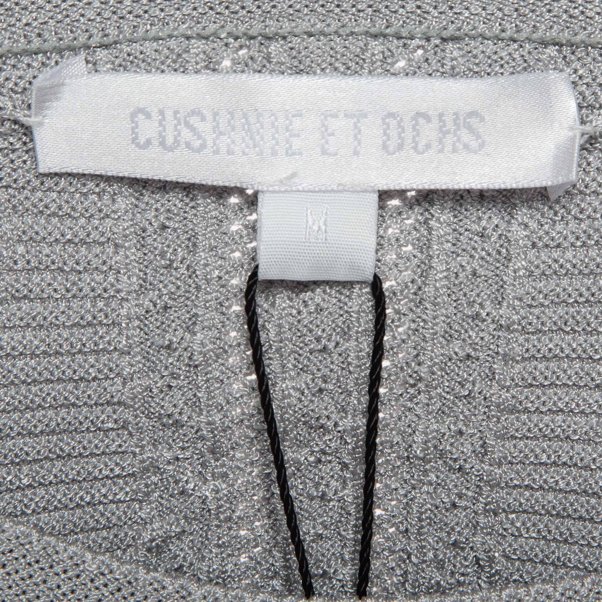 Donna Cushnie et Ochs Grigio Maglia Stretch Manica Lunga Crop Top M in vendita