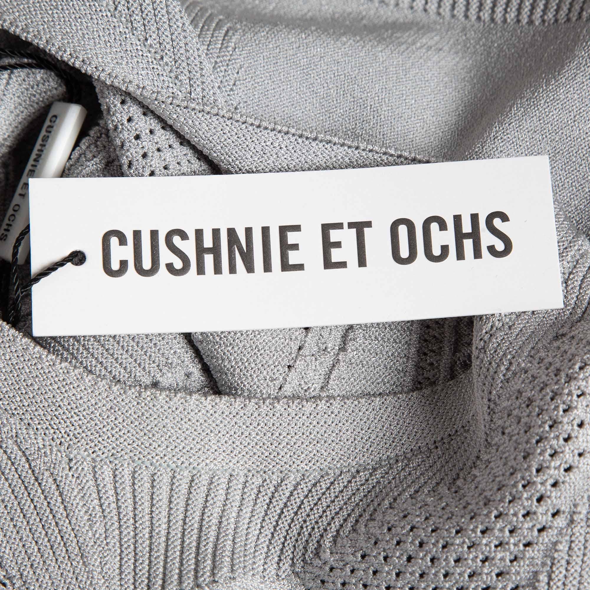 Cushnie et Ochs Grigio Maglia Stretch Manica Lunga Crop Top M in vendita 1