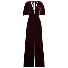 Cushnie Et Ochs Juno Cape-Effect Velvet Jumpsuit