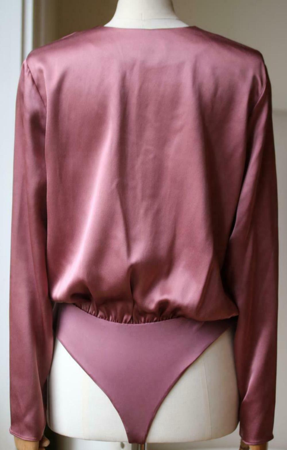 Pink Cushnie Et Ochs Lina Wrap-Effect Silk Bodysuit 
