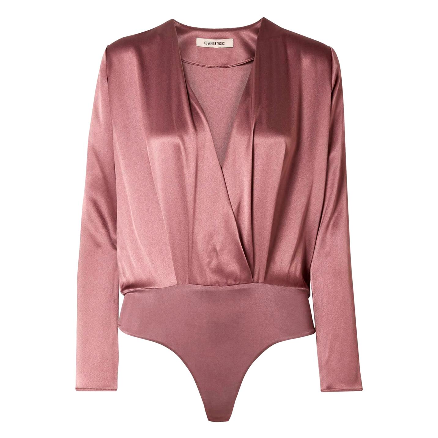 Cushnie Et Ochs Lina Wrap-Effect Silk Bodysuit 