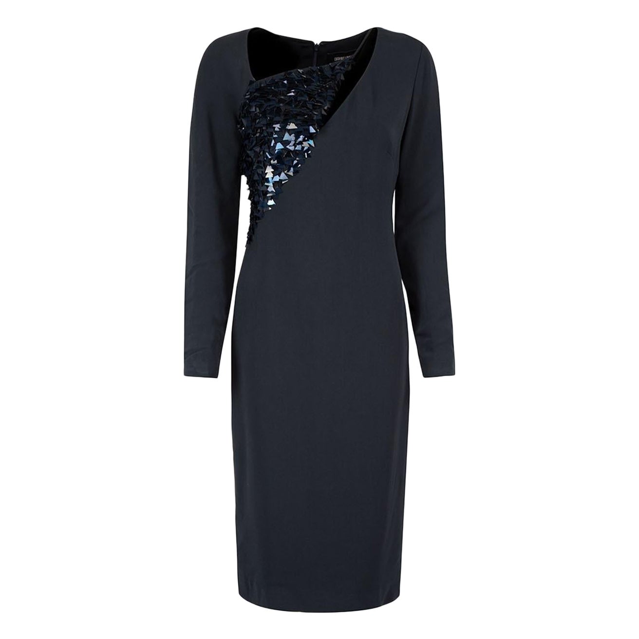 Cushnie et Ochs Navy Embellished Cut Out Dress Size S