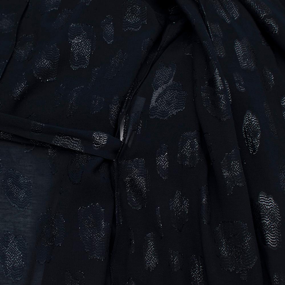 Cushnie Et Ochs Navy Metallic Embroidered Wrap Dress - Size US 10 For Sale 1