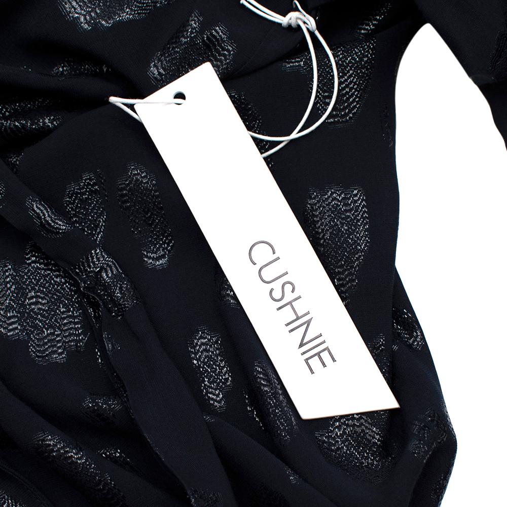 Cushnie Et Ochs Navy Metallic Embroidered Wrap Dress - Size US 10 For Sale 2