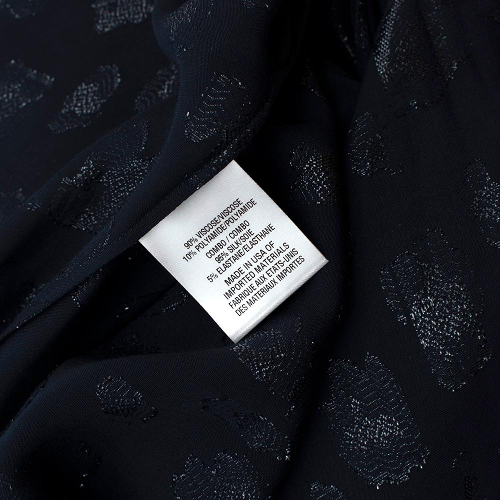 Cushnie Et Ochs Navy Metallic Embroidered Wrap Dress - Size US 10 For Sale 3