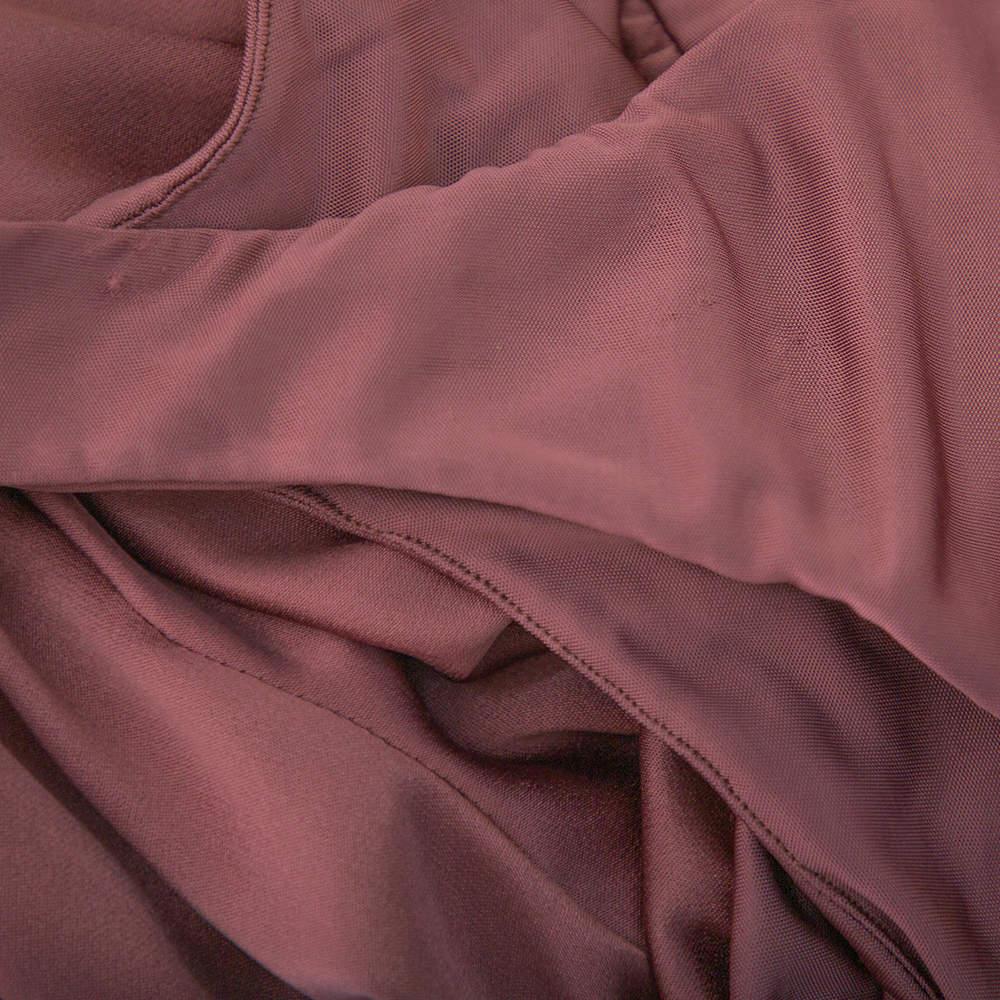 Cushnie et Ochs Pink Silk Charmeuse Faux Wrap Body Suit L For Sale 2