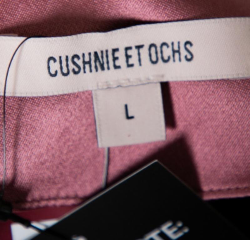 Cushnie et Ochs Pink Silk Charmeuse Faux Wrap  Body Suit L For Sale 4