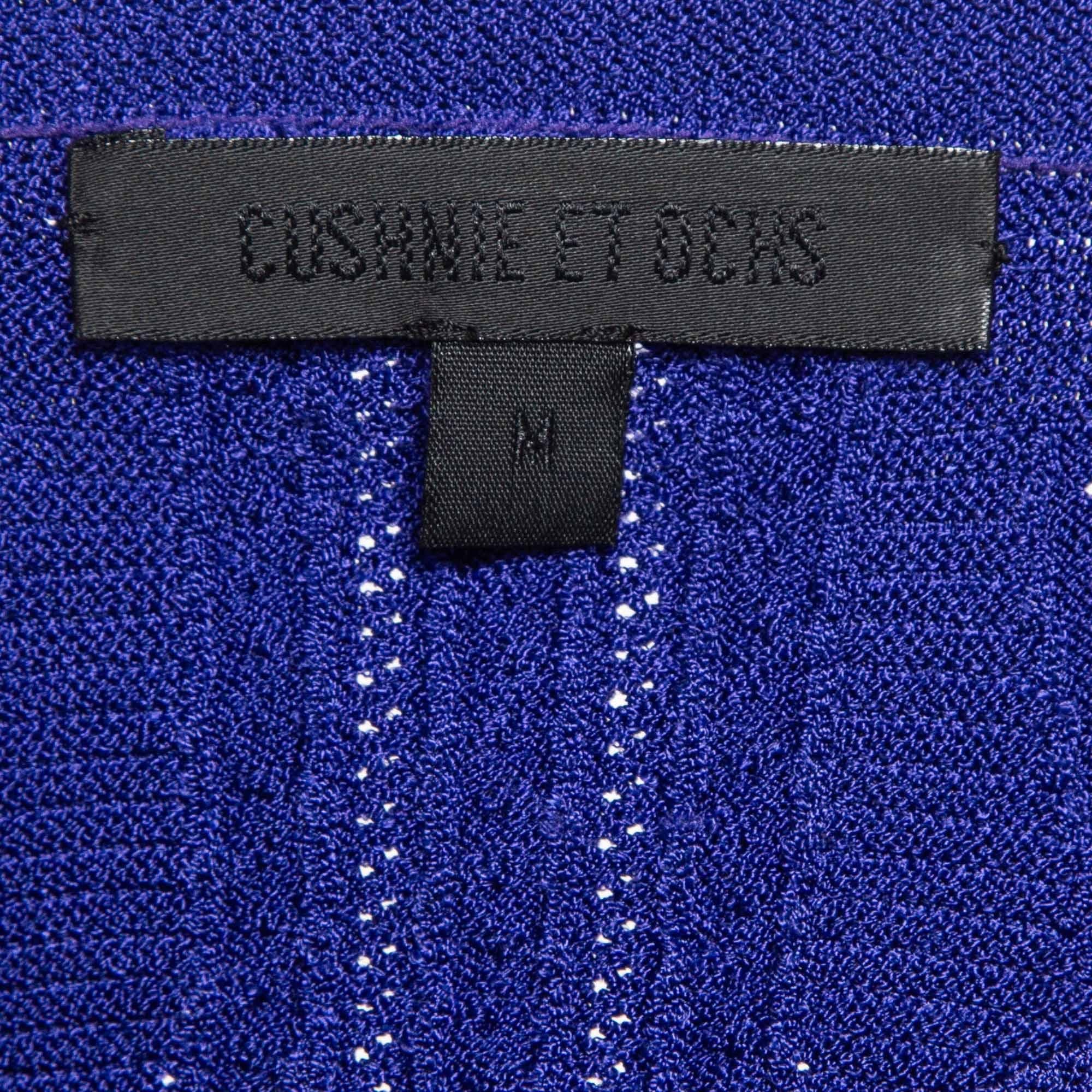 Cushnie et Ochs - Haut court à manches longues en tricot extensible violet Excellent état - En vente à Dubai, Al Qouz 2