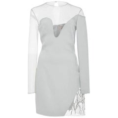Cushnie Et Ochs Reine Embellished Metallic Tulle-Crepe Mini Dress
