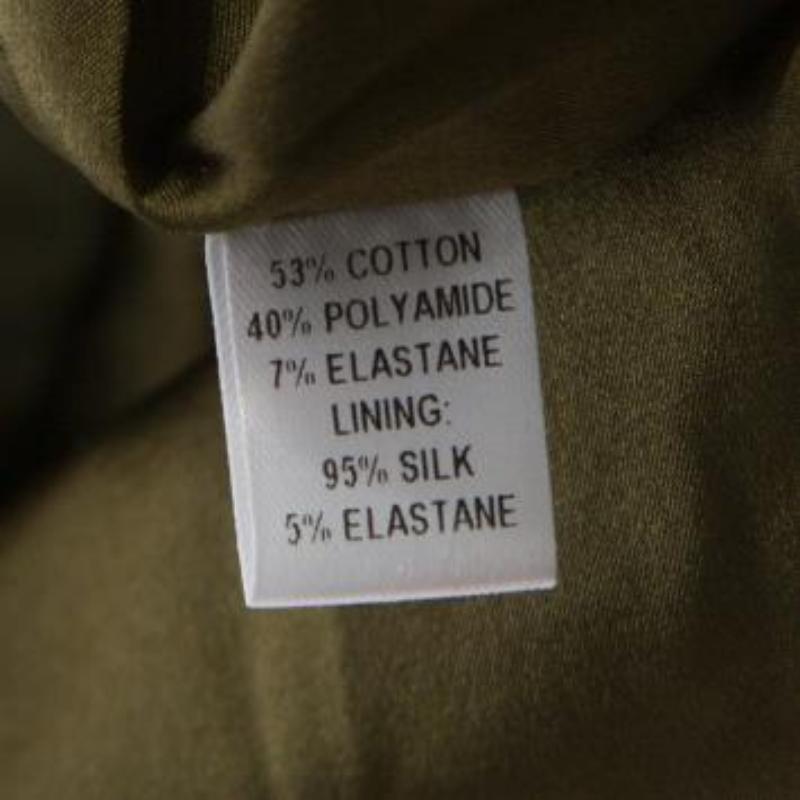 Cushnie et Ochs Safari Verde in cotone elasticizzato con dettaglio buco della serratura Mini Dress XS in vendita 2