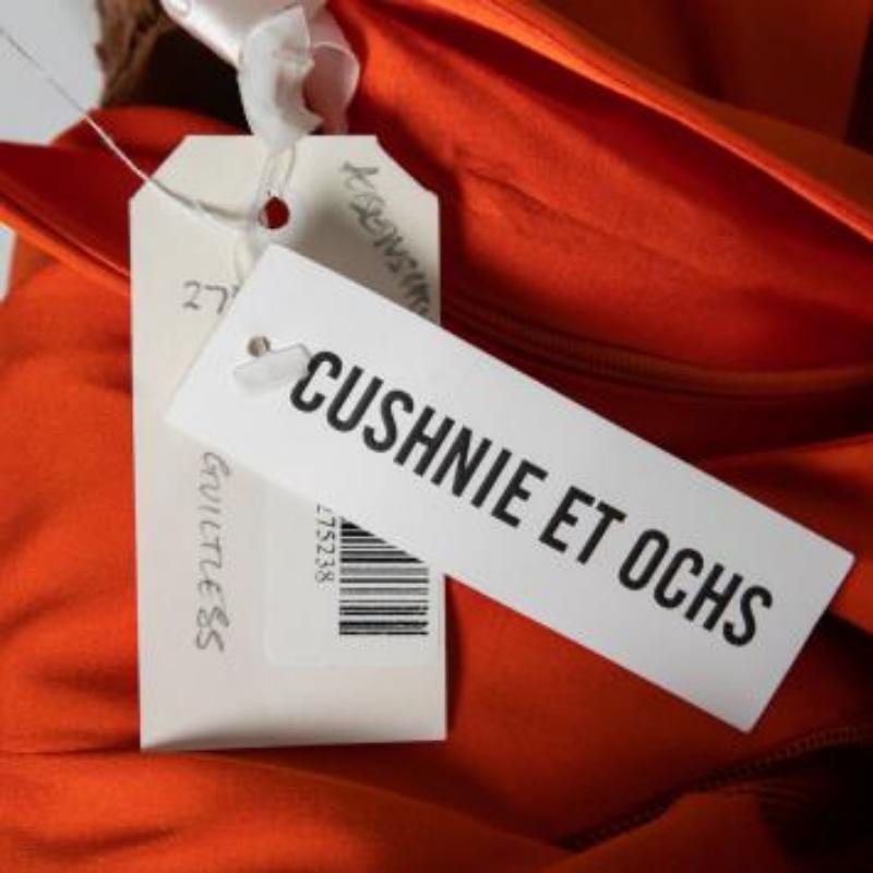 Cushnie et Ochs - Arancio mandarino - abito in jersey di raso elasticizzato con pannelli in rete S in vendita 5