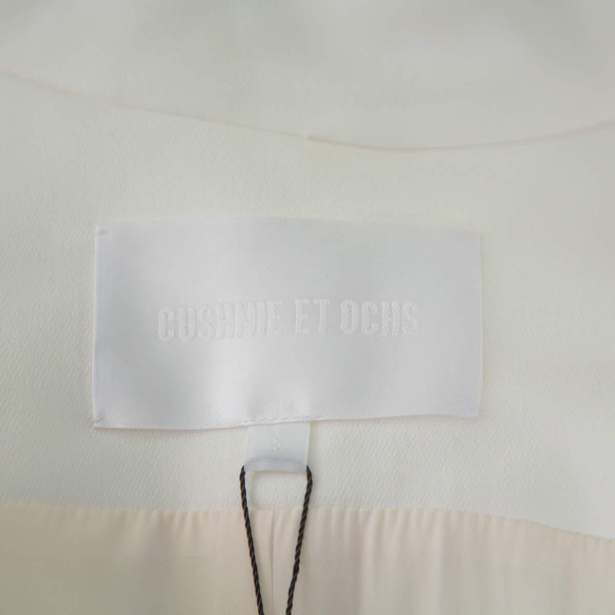 Cushnie et Ochs White Crepe Collared Open Front Coat S In Excellent Condition For Sale In Dubai, Al Qouz 2
