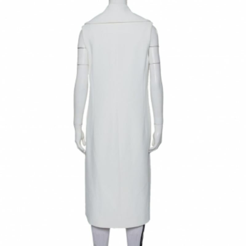 Women's Cushnie et Ochs White Crepe Collared Open Front Coat S For Sale