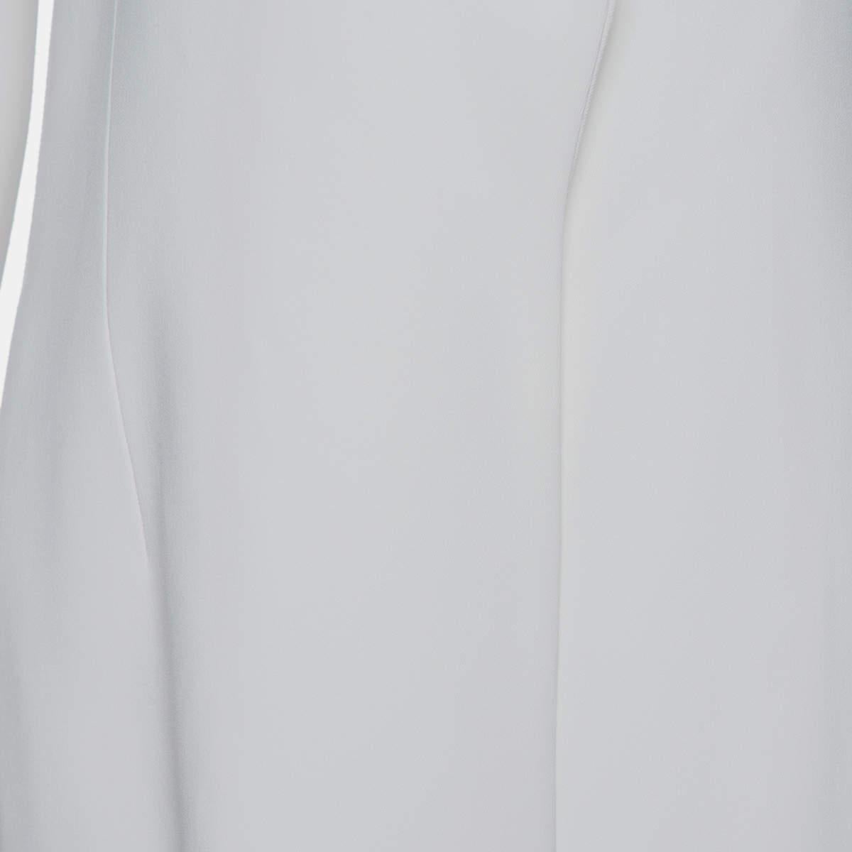 Cushnie et Ochs White Crepe Collared Open Front Coat S For Sale 1