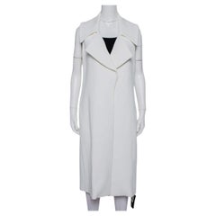Cushnie et Ochs White Crepe Collared Open Front Coat S