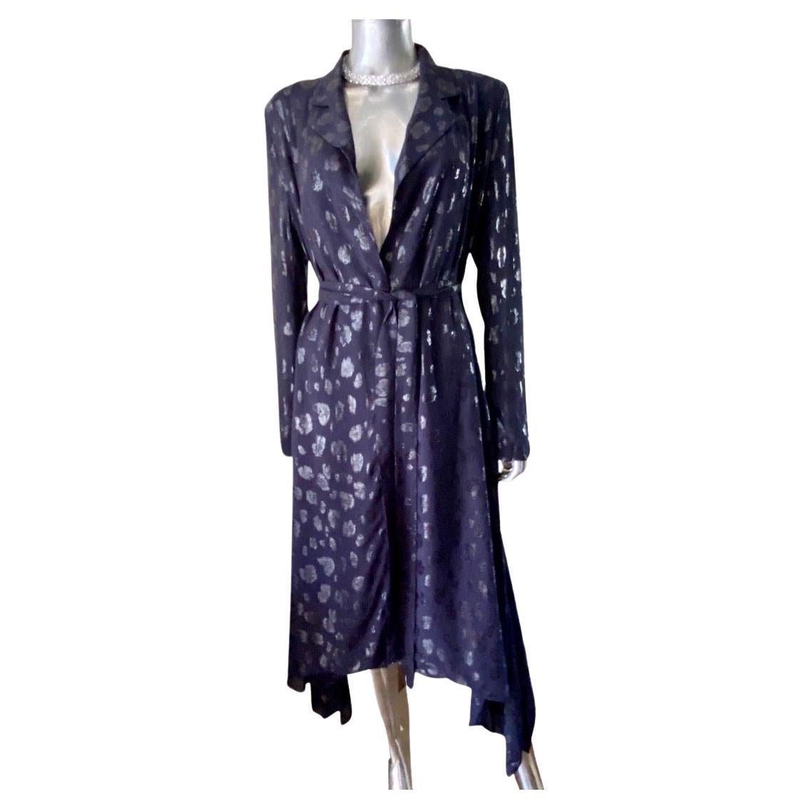 Cushnie - Vestito a portafoglio con stampa ghepardo metallizzata e orlo a sciarpa. Dimensione in vendita