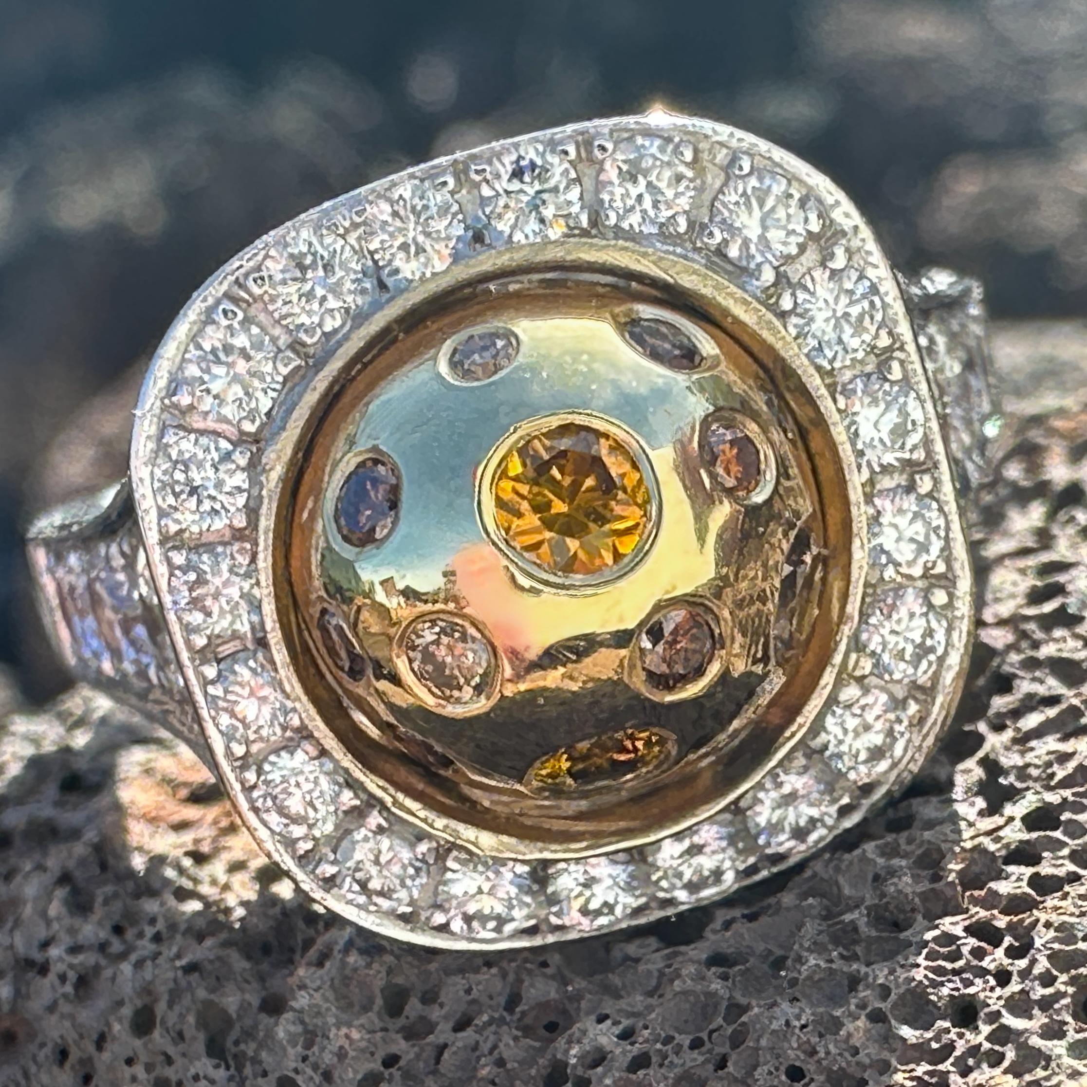 Eytan Brandes made this 18 karat white gold ring in 2021, specifically for a spectacular E-VVS2 round diamond.  However, as will occasionally happen with larger diamonds, we ended up selling the stone in 2023 without the ring to someone who wanted a