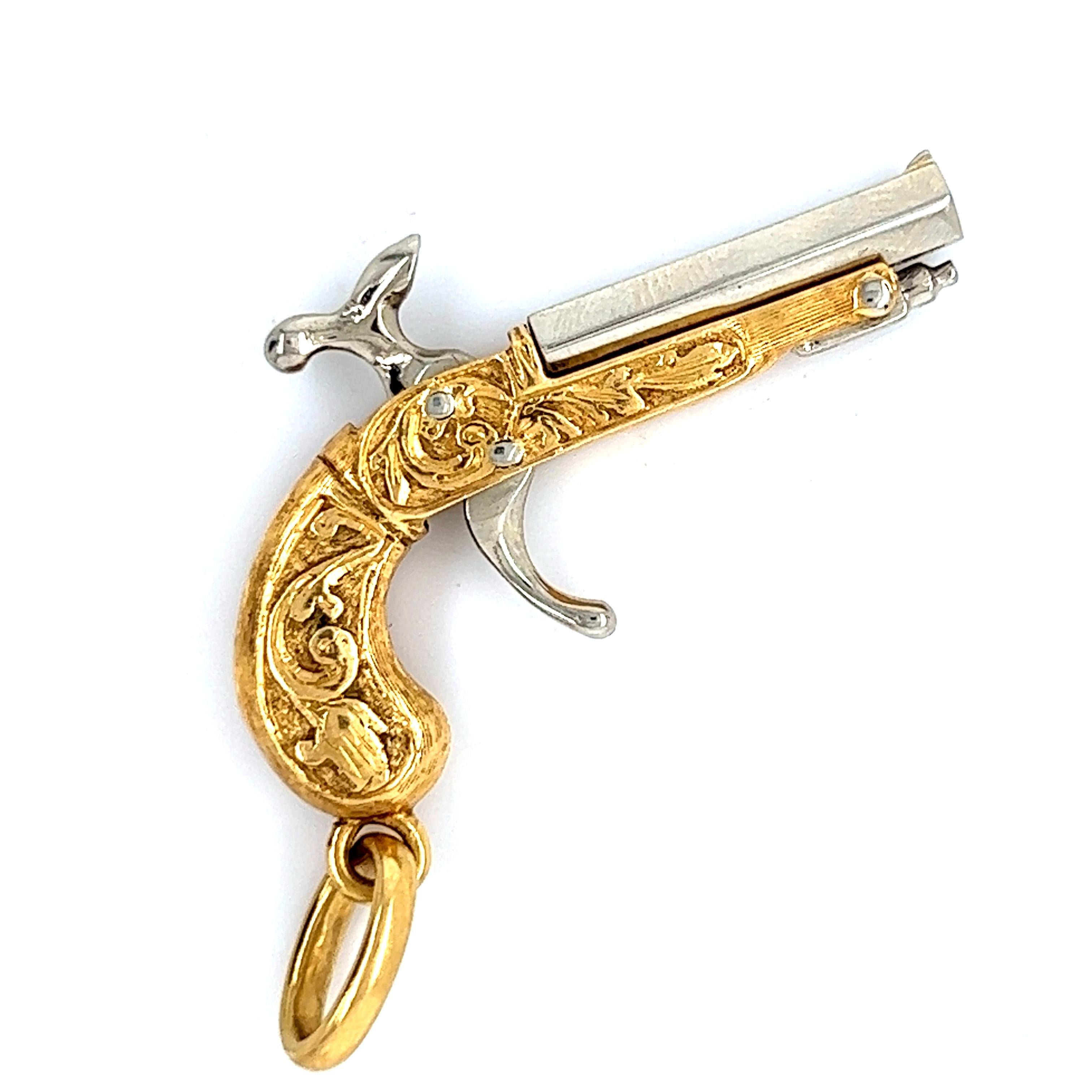 gold engraved revolver