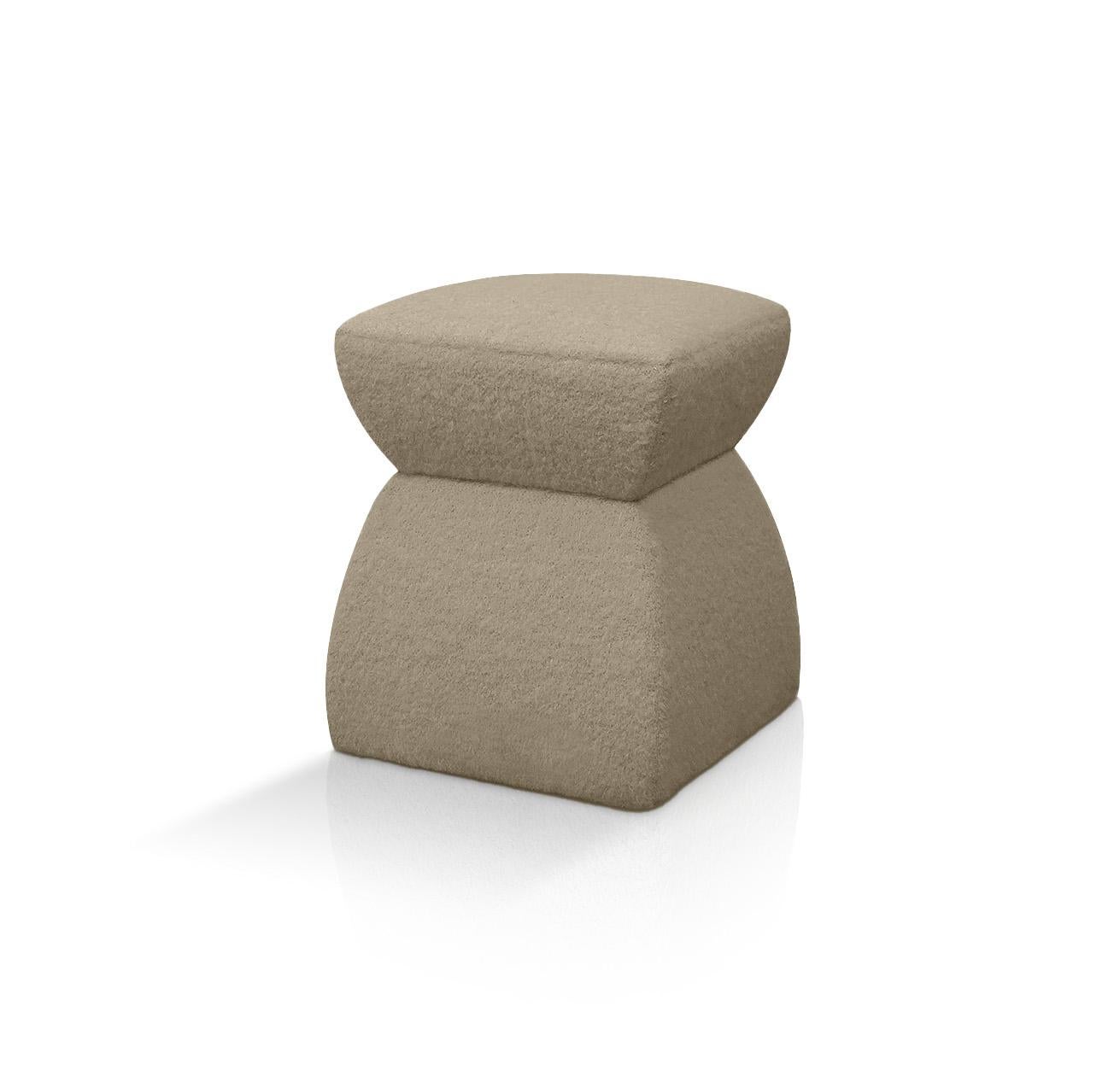 This fun yet Classic pouf is indeed a celebration of the Romanian sculptor Constantin Brâncusi’s contribution to modernism, referencing one of his most celebrated work, infinite column. High-grade plain weaves of wool, mohair and long-haired alpaca