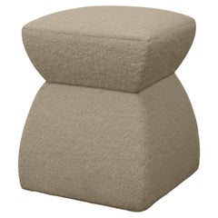 Pouf 'Cusi' en mohair Herisson Mouse