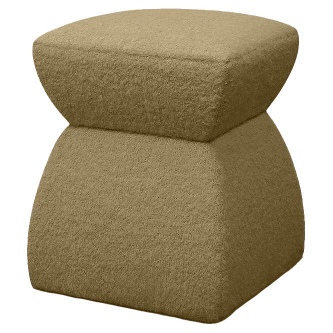 ‘Cusi’ Pouf in Olive Mohair