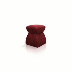 ‘Cusi’ Pouf in Terracotta Mohair