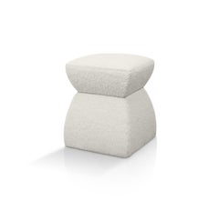 ‘Cusi’ Pouf in White Mohair