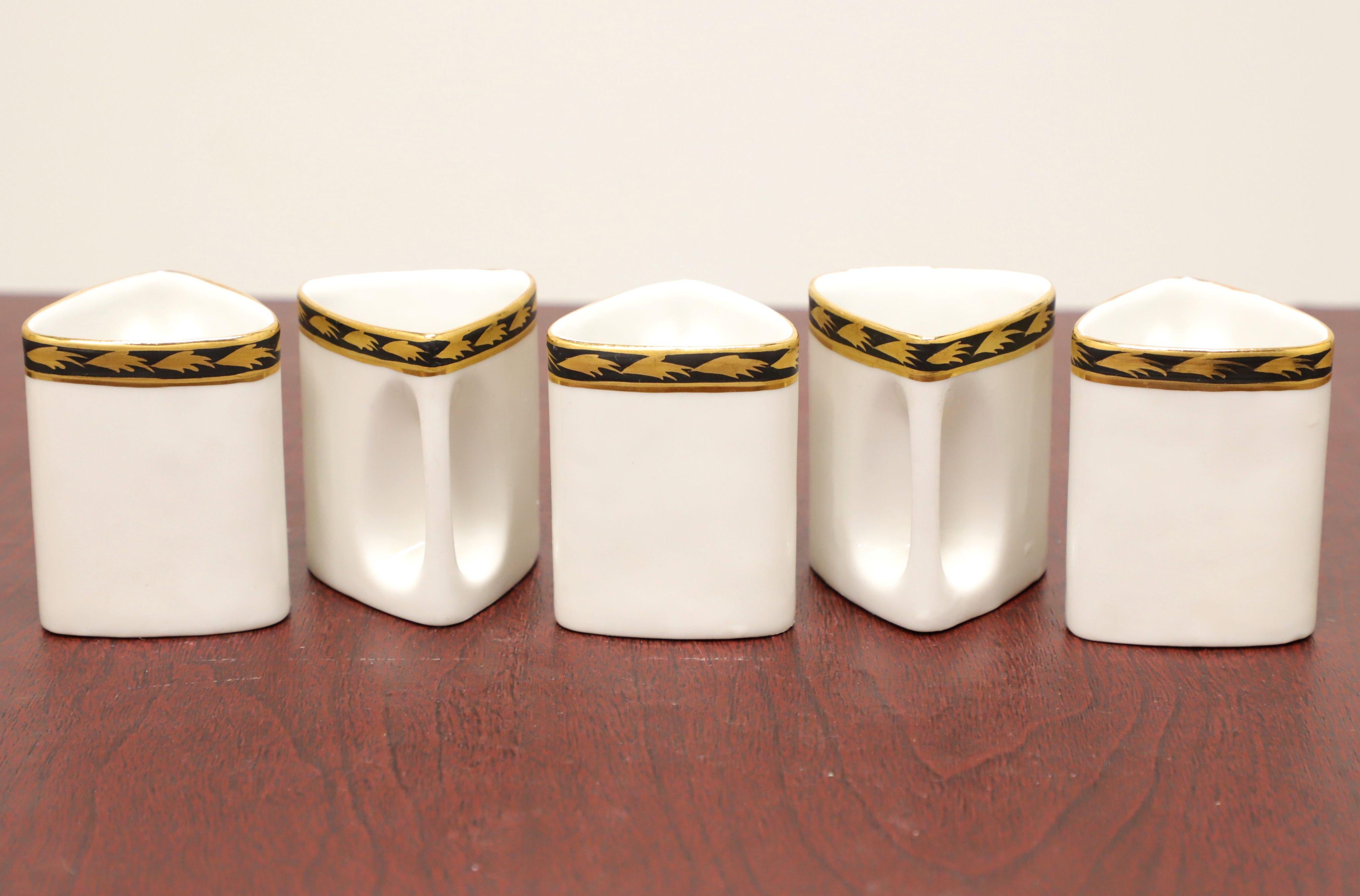 CUSINS Porcelain Triangular Coffee & Desert Set - Service for Five For Sale 2