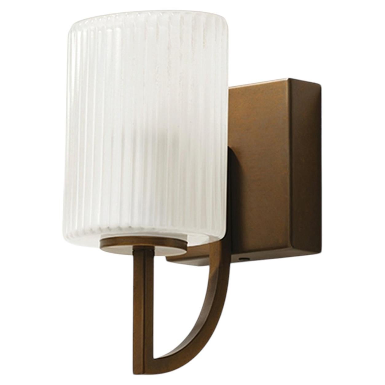 Cuspide White Glass Single Wall Lamp