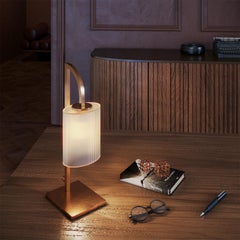 Lampe à poser en verre blanc Cuspide