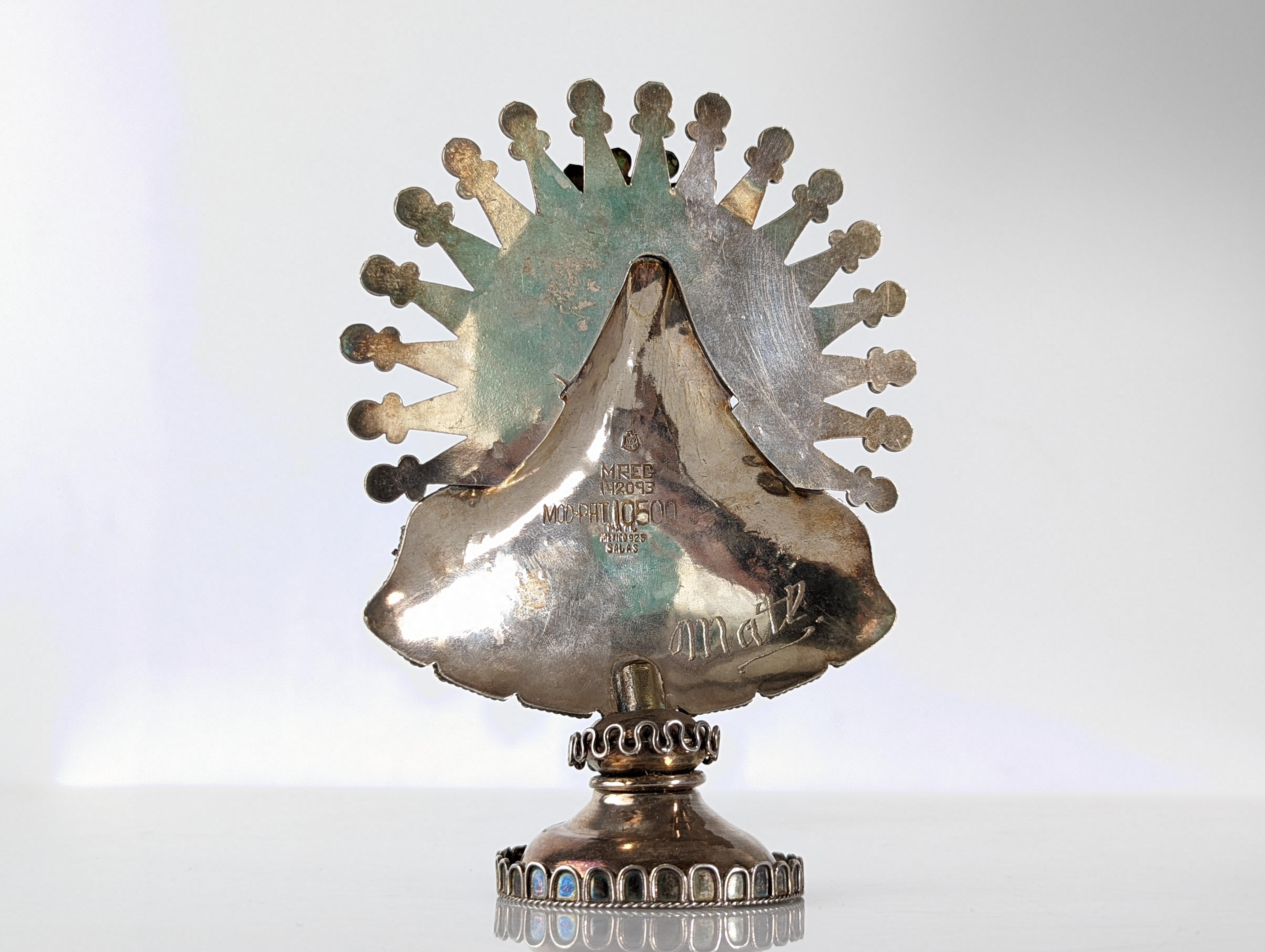 Hand-Crafted Custody Virgin of the Assumption of Tonaya in Silver by Matilde Poulat, Mexico