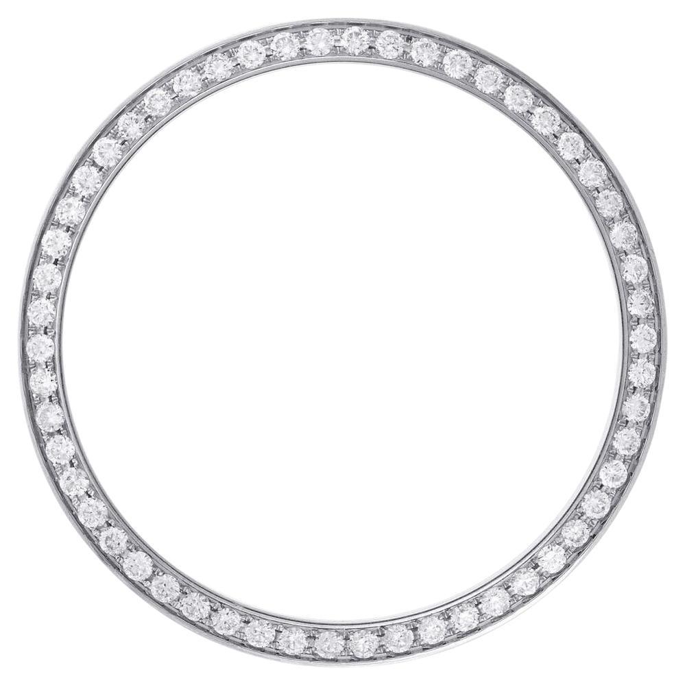 Montre Date Air de 34 mm en acier inoxydable avec lunette en diamant de 1 1/3 carat glacée pour Rolex en vente