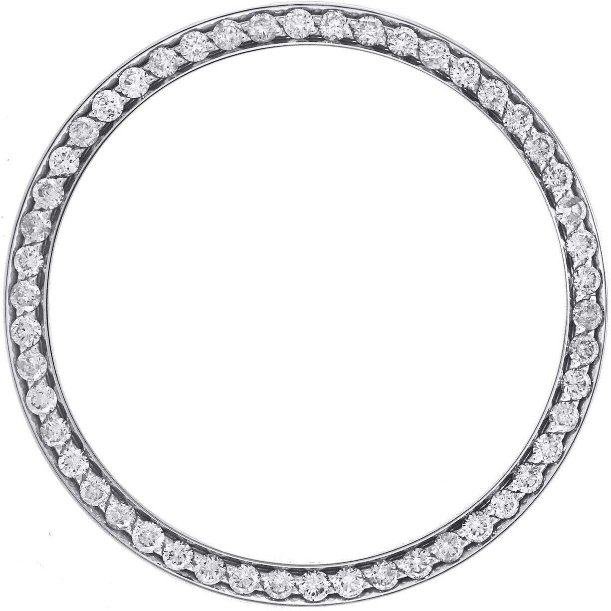 Taille ronde Montre Datejust 36 mm en acier inoxydable avec lunette en diamant 1 1/3 carat glacée pour Rolex en vente