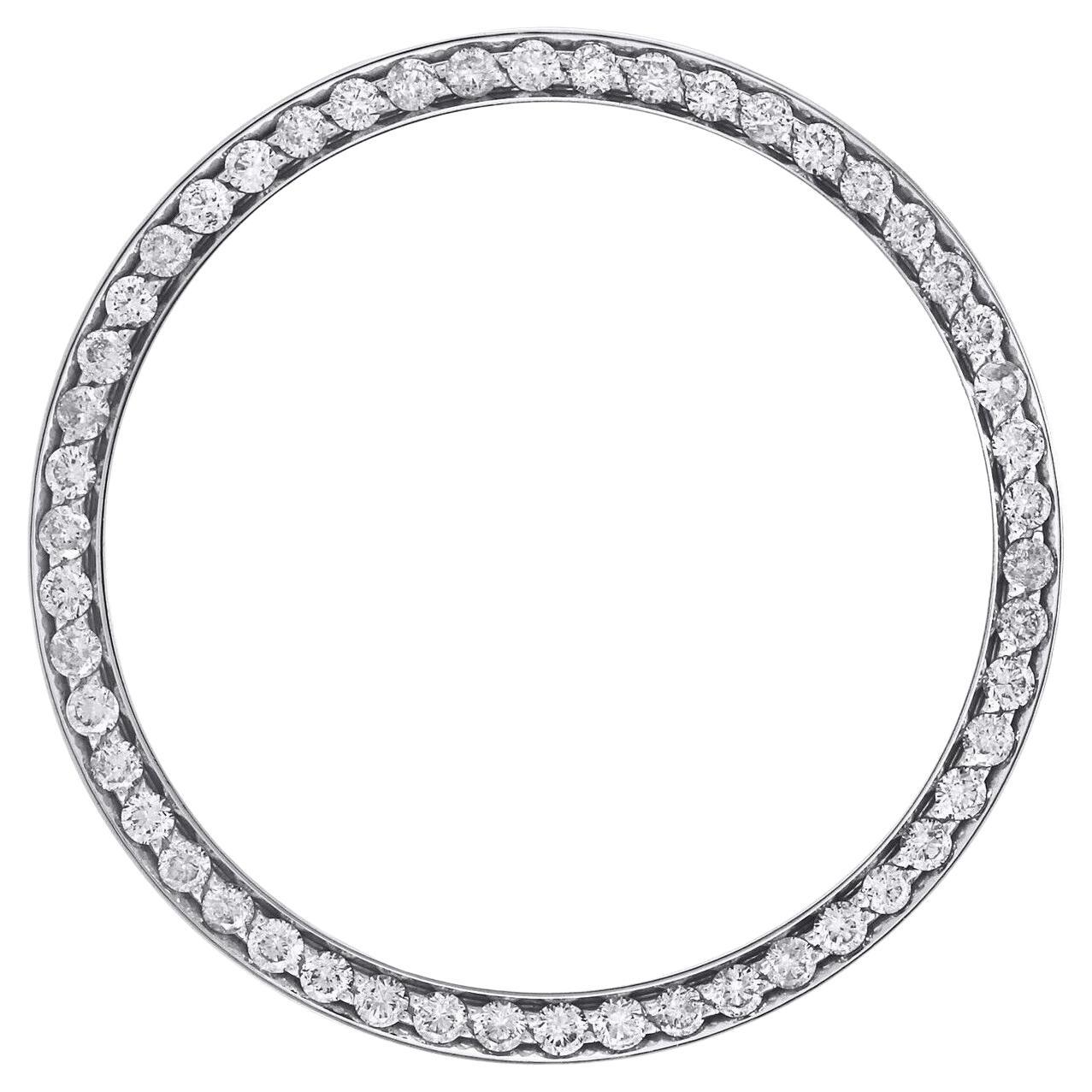 Montre Datejust 36 mm en acier inoxydable avec lunette en diamant 1 1/3 carat glacée pour Rolex en vente
