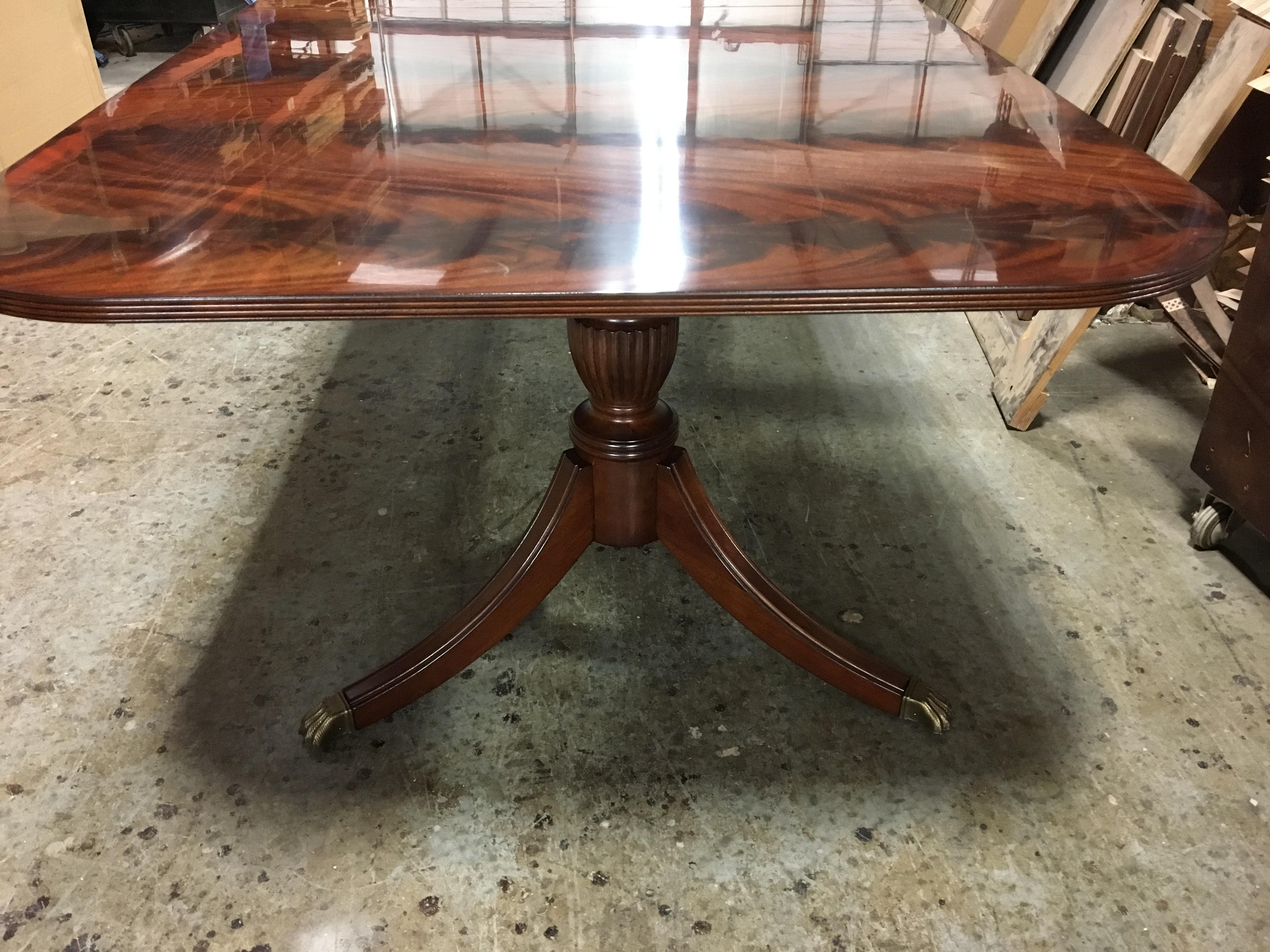 Contemporary Custom Leighton Hall Traditional Mahogany Pedestal Dining Table
