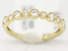 Custom 14 Karat Yellow Gold 0.40 Carat Bubble Set Diamond Wedding Band Ring