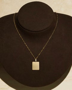 14k Gold “MAMA” Engraved Diamond Dog Tag Pendant by Series of Eleven