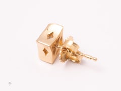 Custom 14k Yellow Gold Princess Diamond Stud Earrings 1.7 cttw GHI SI Modern