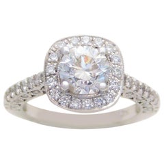 Custom 1.54 Carat Ladies’ Diamond Halo Engagement Ring