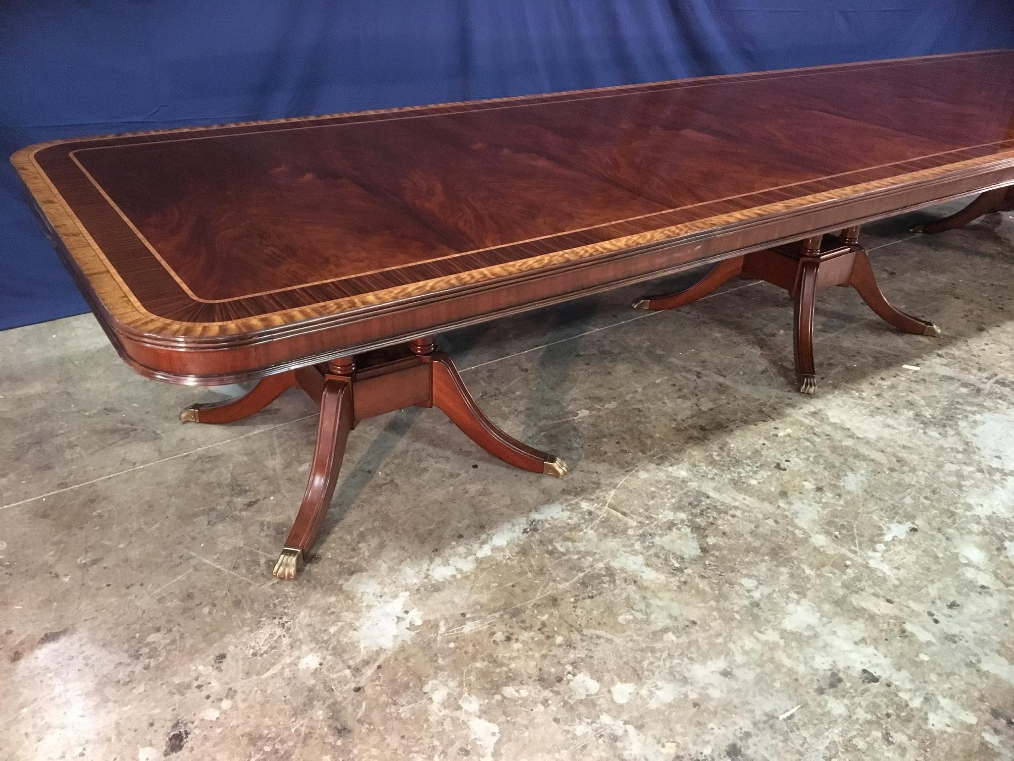 Custom Large 16 ft. Mahogany Banquet Dining Table by Leighton Hall For Sale 2