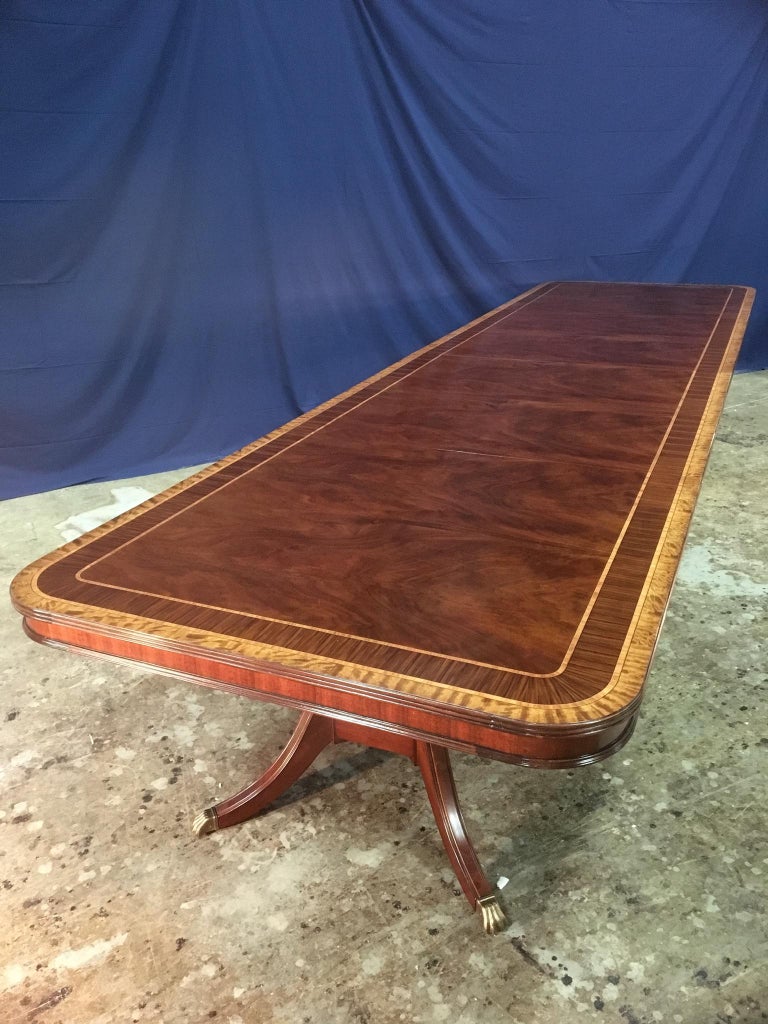 Custom Large 16 ft. Mahogany Banquet Dining Table by Leighton Hall For